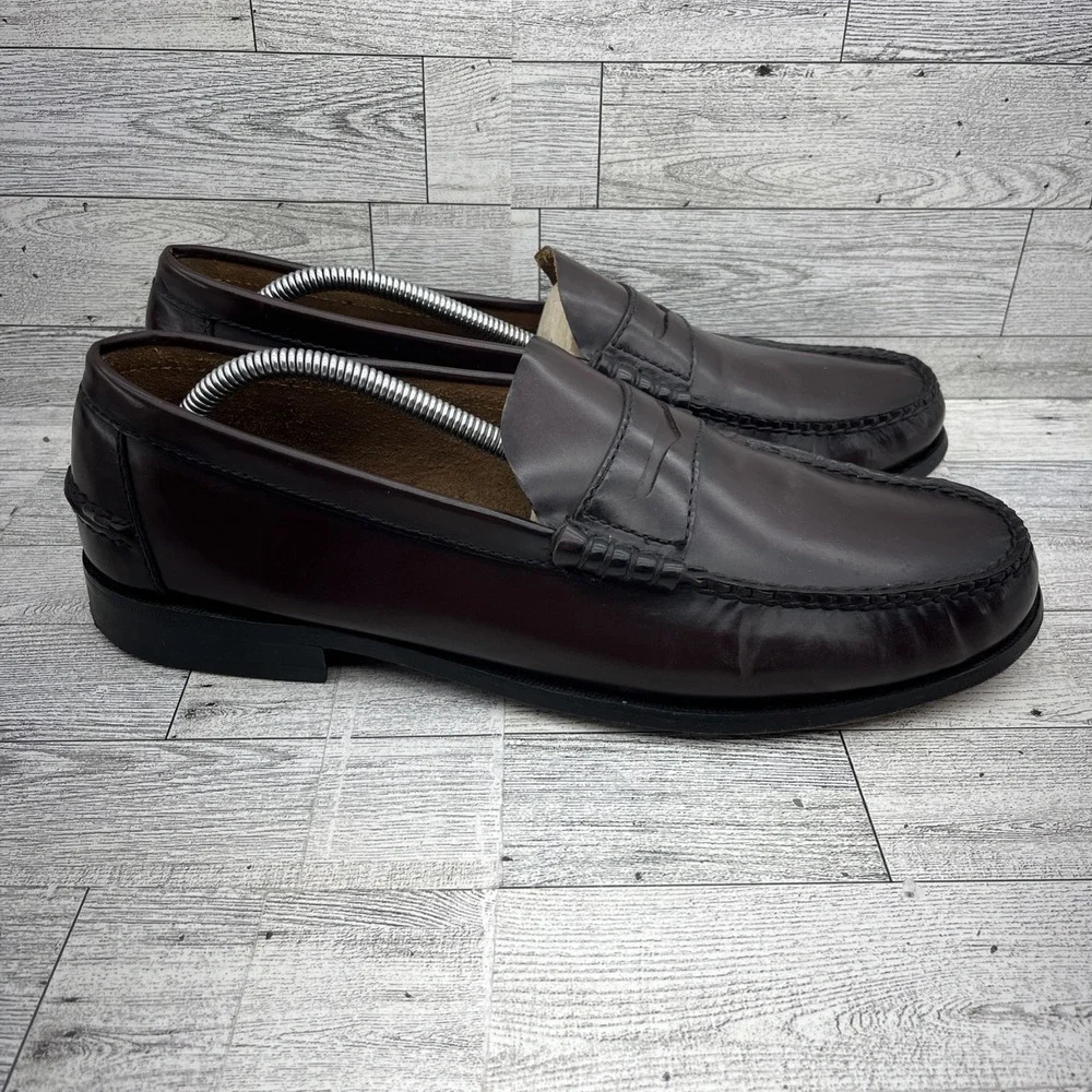 Florsheim Berkley Burgundy Leather‎ Moc Toe Penny Loafer Shoes 17058-05 Men 12D